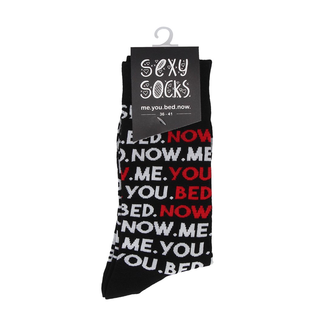 SHOTS You Me Bed Now Sokken - EU Maat 36 - 41 - Grijs - EroticToyzSokkenSexy Socks by Shots