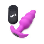 'Silicone Swirl Vibrerende Butt Plug met Afstandsbediening - Zwart' - EroticToyzButtplugs Anale Dildo's VibrerendXR Brands