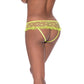 Skirted Hipster Met Open Kruis Panty - Lime - M - Pleasureplay Strings en SlipjesMagic Silk