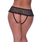 Skirted Hipster Met Open Kruis - 2XL - Zwart - Pleasureplay Strings en SlipjesMagic Silk