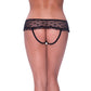 Skirted Hipster Panty Met Open Kruis - M - Zwart - Pleasureplay Strings en SlipjesMagic Silk