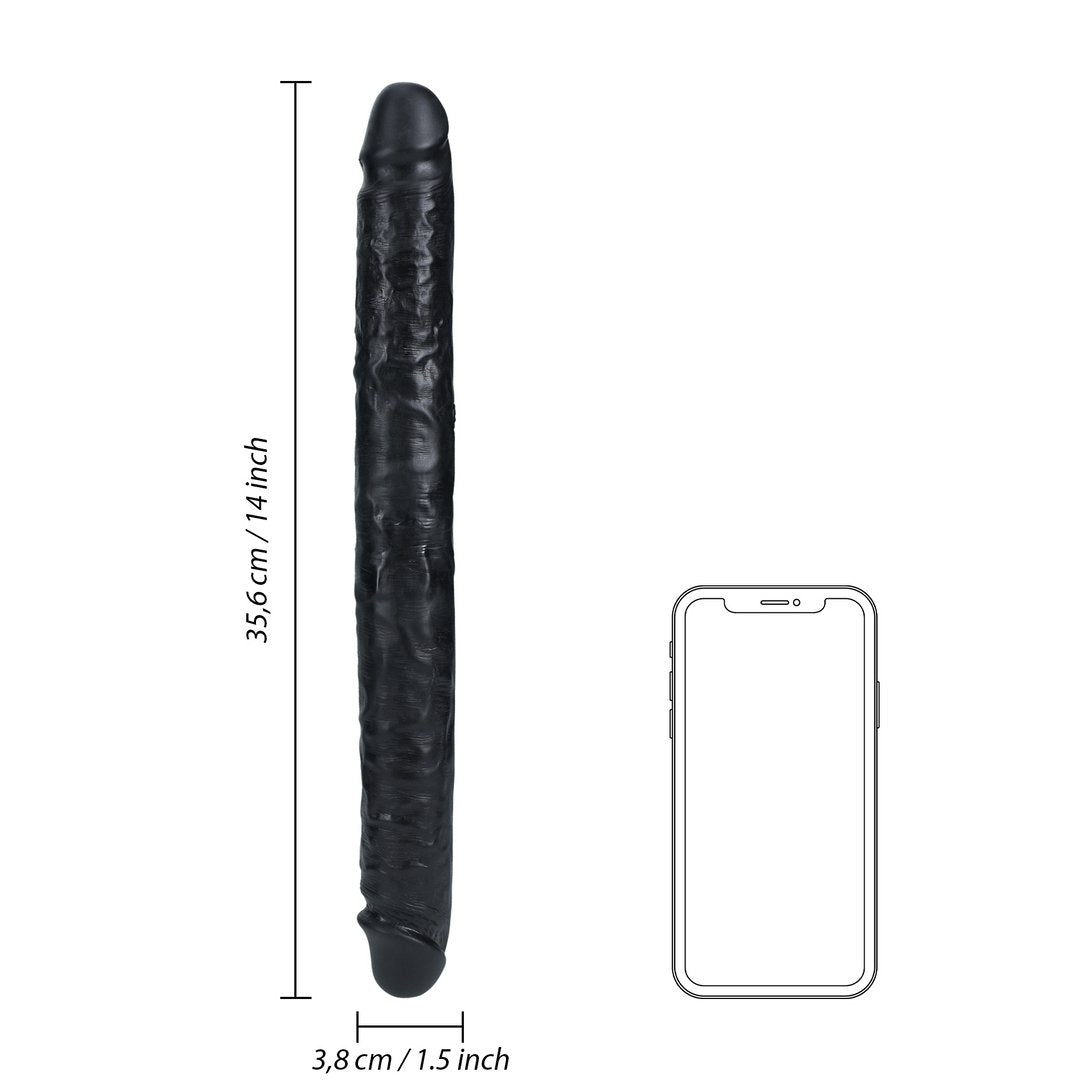 'Slim Double Ended Dildo 35,6 cm - Zwart' - EroticToyzDubbele Dildo'sRealRock by Shots