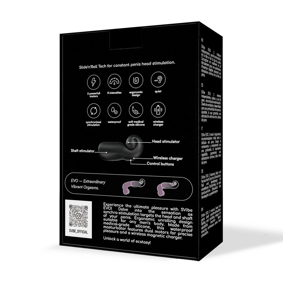 Snail Vibe EVO Synchro - Stimulatie Masturbator - Zwart - EroticToyzVibrerende MasturbatorSnail Vibe