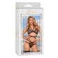 Strappy Beha en String Set - Zwart - Maat 2X - EroticToyzSuper SaleMagic Silk