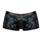 Strappy Short S - Blauw/Zwart met Lederen Look Accenten - EroticToyzBoxershortsMale Power