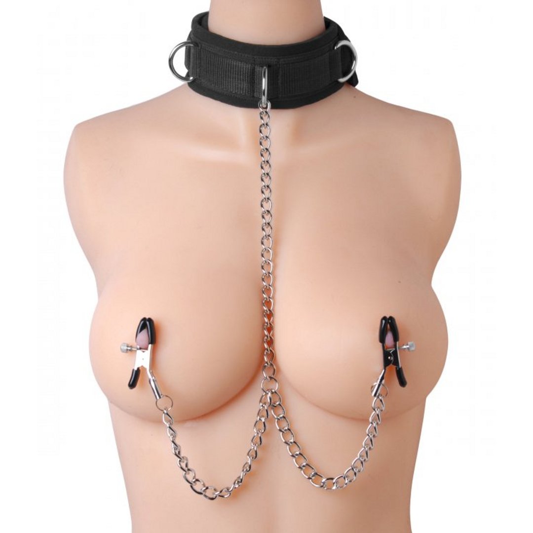 Submission Collar en Tepelklemmen - Zwart - EroticToyzTepelklemmenXR Brands