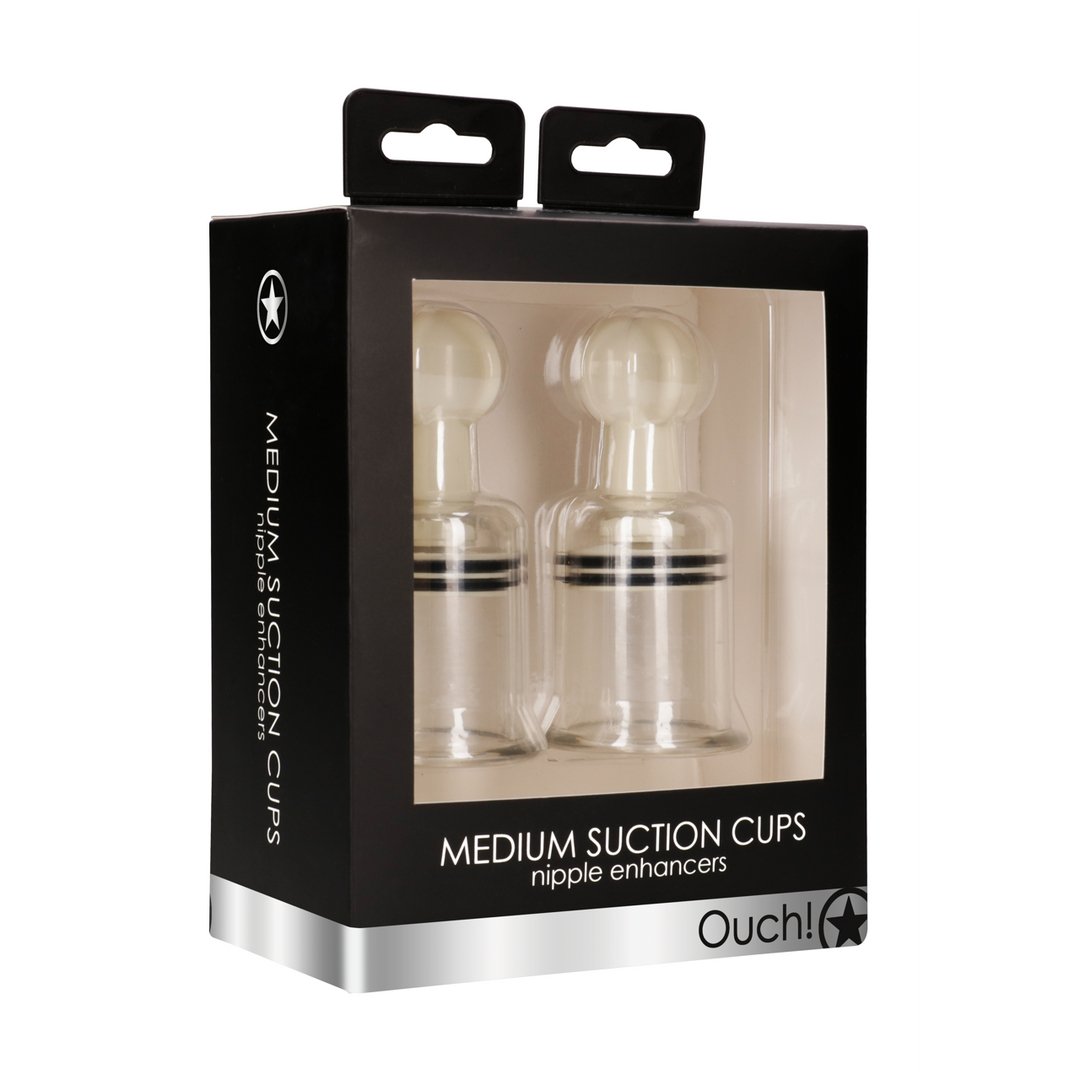 Suction Cup Tepelversterkers - Medium - Transparant - EroticToyzClit - en TepelzuigersOuch! by Shots