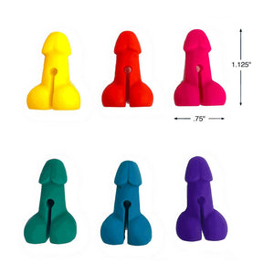 'Super Fun Penis Cocktail Markers - Set van 6 Kleurrijke Markeringen' - EroticToyzFeestartikelenLittle Genie Productions