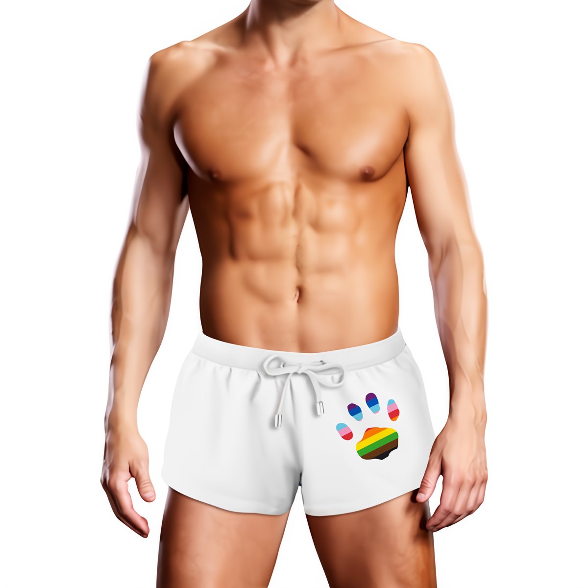 Swim Trunk White Oversized Paw - L - EroticToyzProducten,Lingerie,Zwemkleding,Badpak,,MannelijkProwler