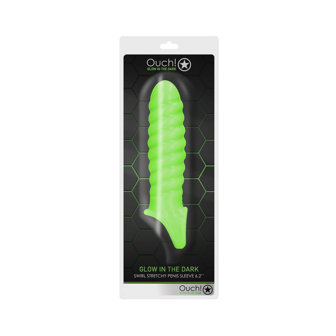 Swirl Stretchable Penis Sheath - Glow in the Dark - EroticToyzProducten,Toys,Toys voor Mannen,Penis Sleeve,,MannelijkOuch! by Shots