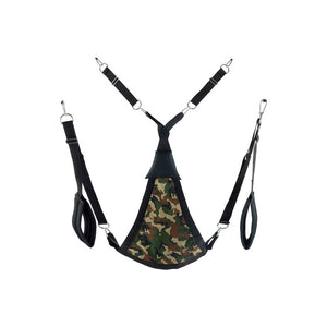 'Triangle Canvas Sling met Verstelbare Bevestigingspunten - Camouflage' - EroticToyzSchommelsMr. Sling