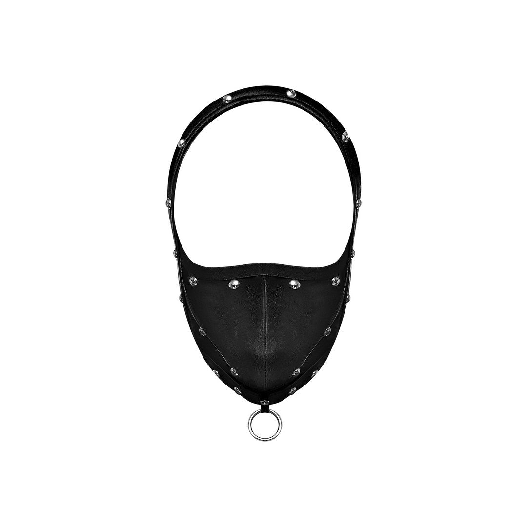 Triton - Mask with Adjustable Neck and Front Ring - One Size - Black - EroticToyzProducten,Toys,Fetish,Maskers,Mondmasker,Lingerie,Lingerie voor Hem,Fetishkleding voor Hem,,MannelijkMale Power