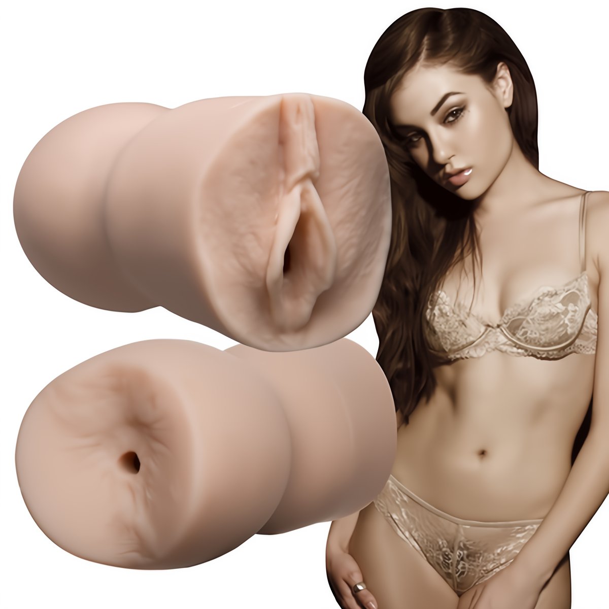 ULTRASKYN Masturbator with 2 Fuckholes - EroticToyzProducten,Toys,Toys voor Mannen,Masturbators Strokers,Anus Masturbator,Handmatige Masturbator,Vagina Masturbator,,GeslachtsneutraalDoc Johnson