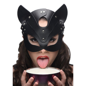 'Vegan Kattenmasker met Nikkelvrije Details - Zwart' - EroticToyzFetish MaskerXR Brands