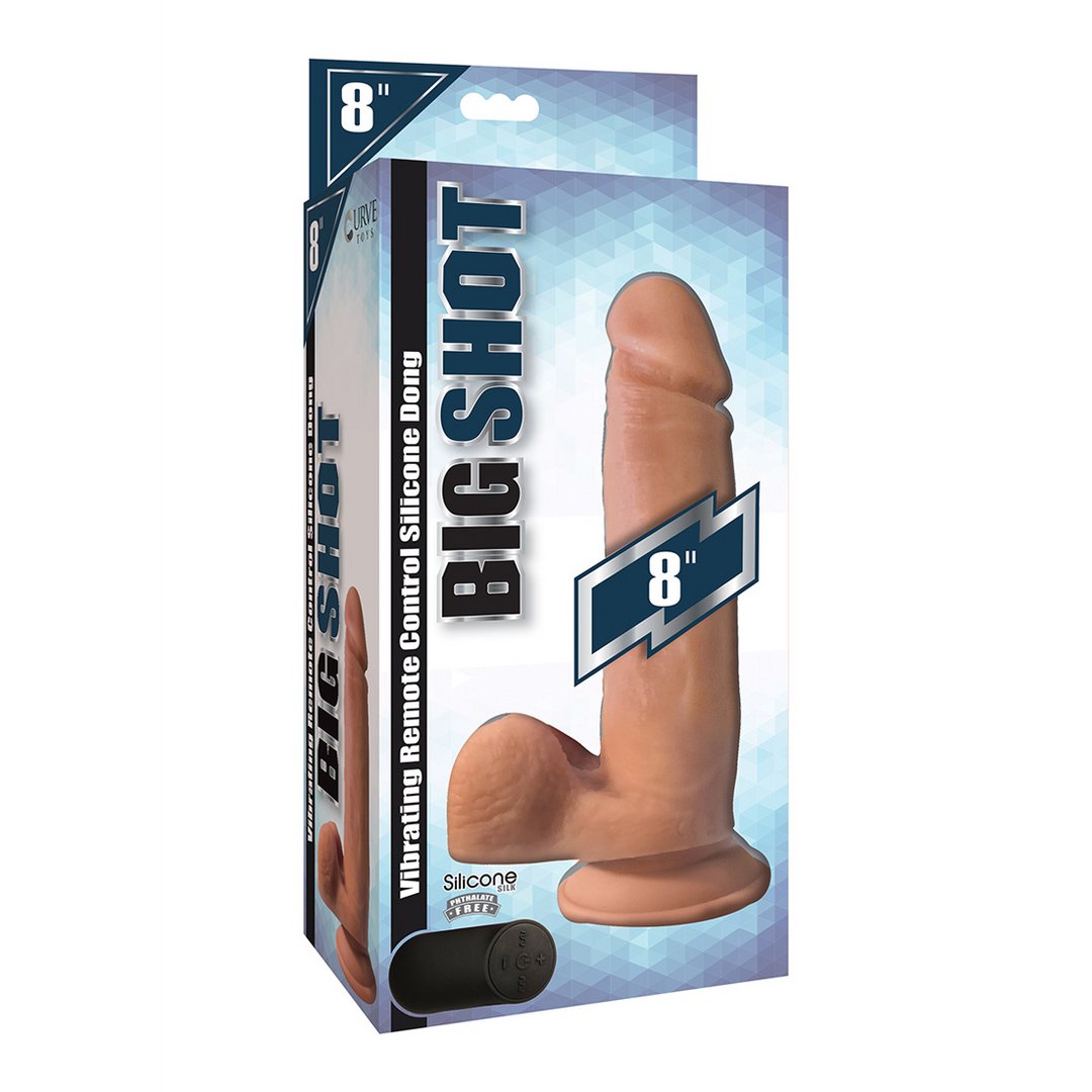 Vibrerende Afstandsbediening Silicone Dildo met Ballen - 20,5 cm - EroticToyzRealistische VibratorsCurve Toys