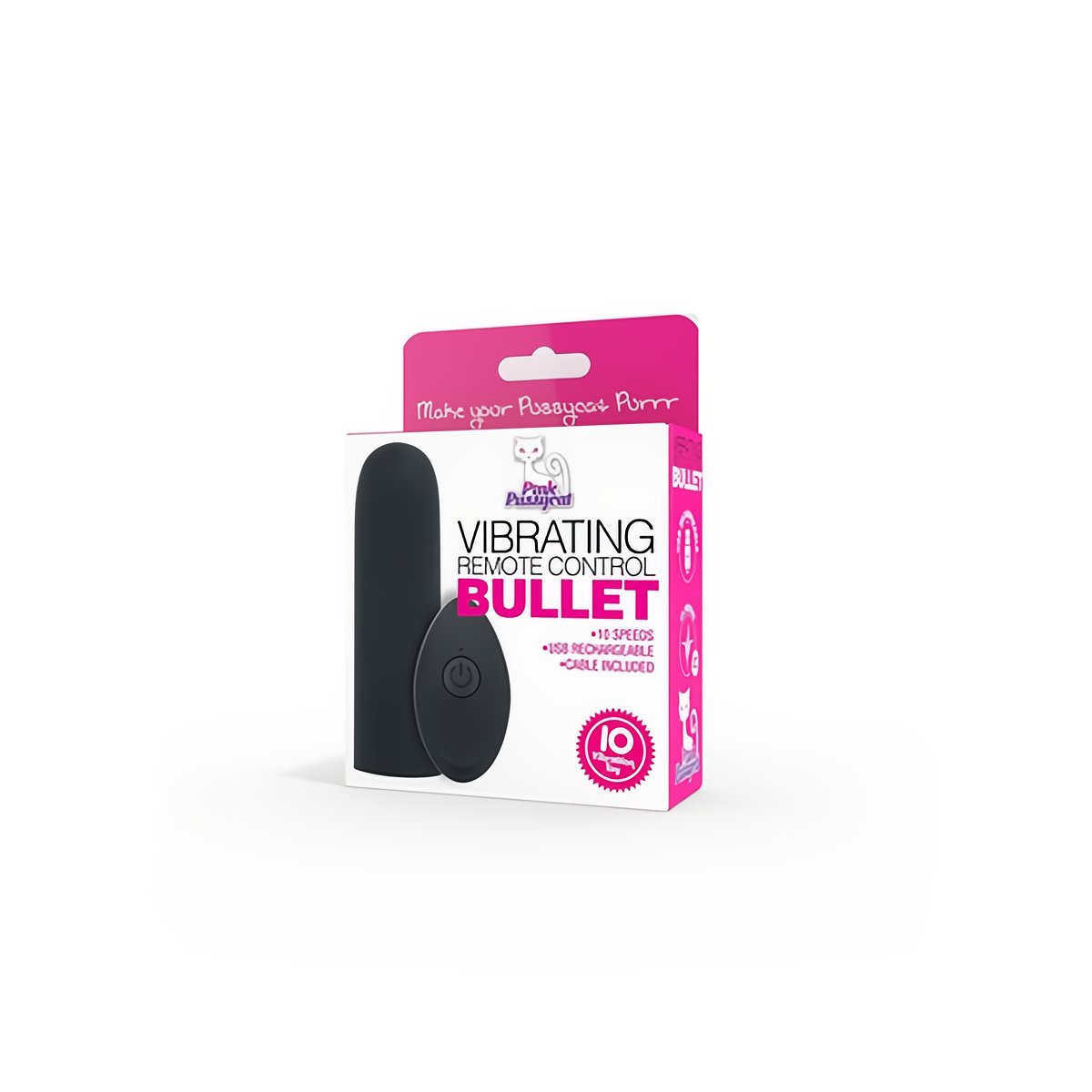 'Vibrerende Bullet Met Afstandsbediening - Zwart/Roze' - EroticToyzKogel - en MinivibratorsPink Pussycat