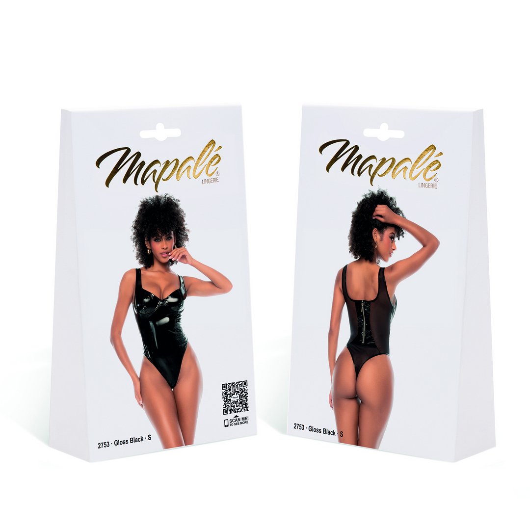 Vinyl Bodysuit - Zwart - EroticToyzBodysuits TeddiesMapalé