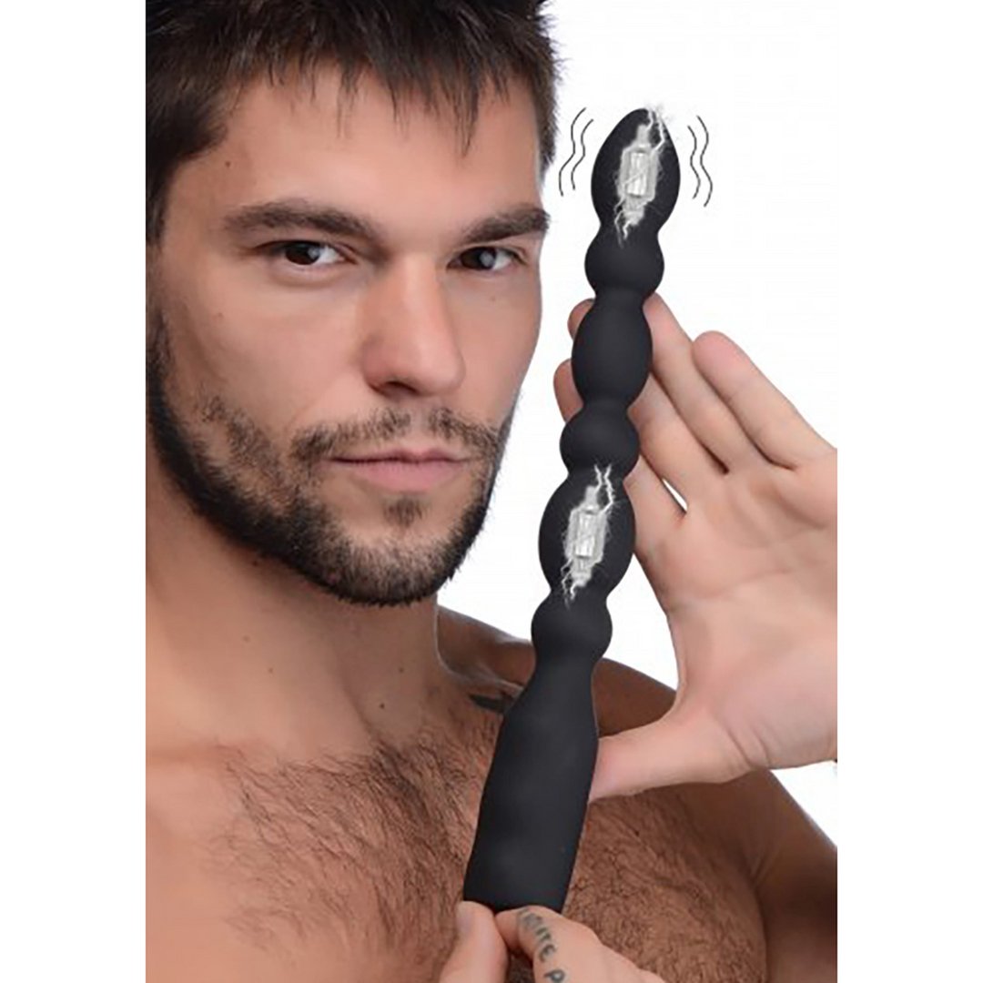 'Viper Beads Siliconen Anaal Kralen Vibrator Met 10 Standen - Zwart' - EroticToyzAnal BeadsXR Brands